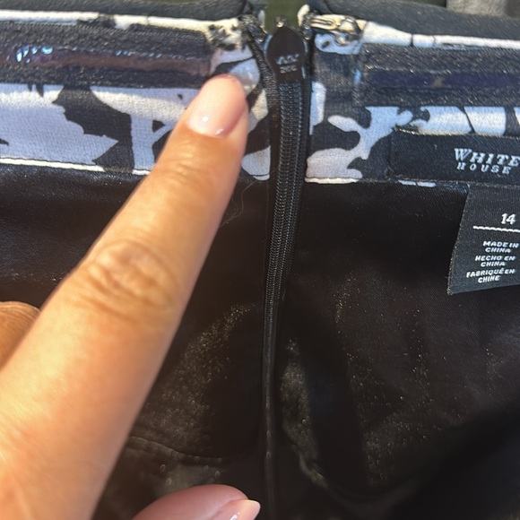 WHBM Chiffon Black and White Overlay Dress Size 14 P2P 19” Waist 17” length 39” - Picture 10 of 11